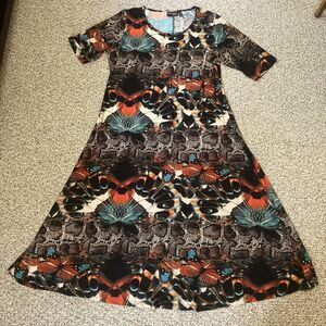Attitudes by Renee Womens Maxi Dress Plus Size 1X Colorful Earthy Boho Art to Wr